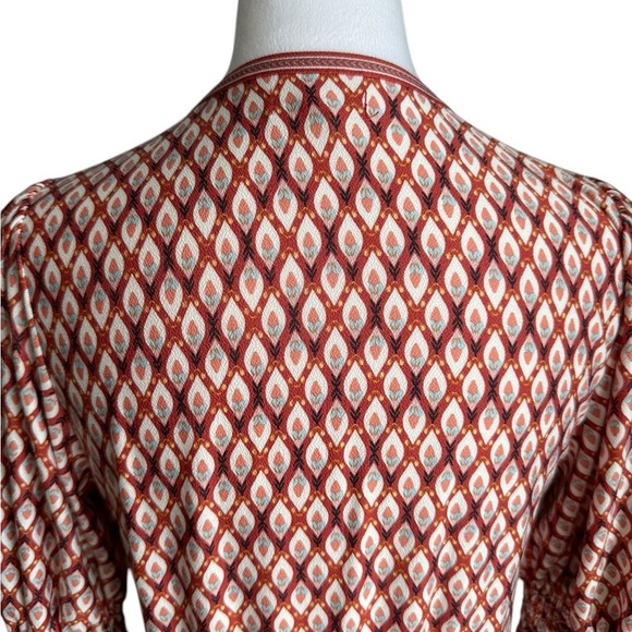 Max Studio Women's Smocked Sleeve Size M Wrap Dress - Picture 6 of 17